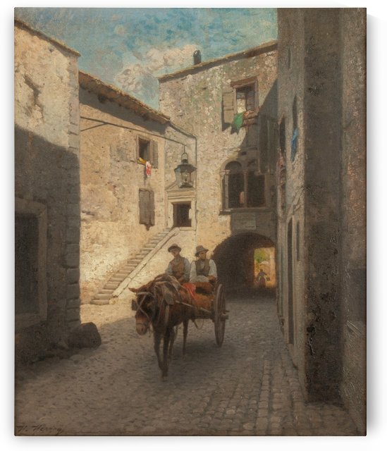 Street scene by Amadeo Preziosi