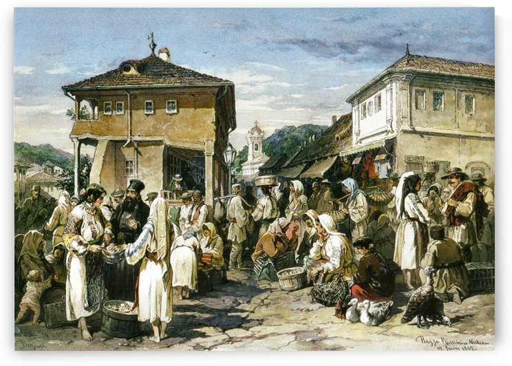 Market in Ramnicu Valcea by Amadeo Preziosi