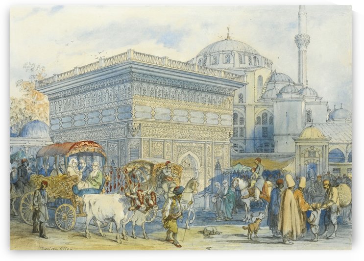 Outside the mosque by Amadeo Preziosi