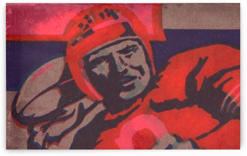Vintage Quarterback Football Art_Interior Design Ideas Football by Row One Brand