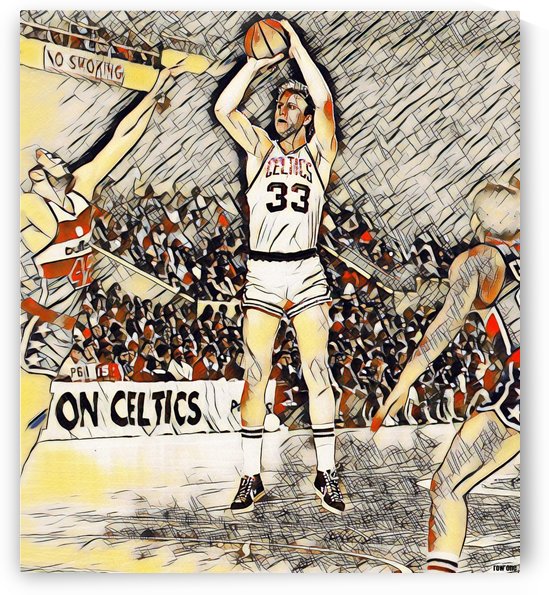 Larry Bird Artwork_Retro Basketball Print_Boston Celtics Art Poster by Row One Brand