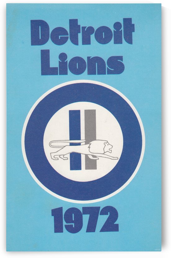 1972_National Football League_Detroit Lions Media Guide Cover Art Reproduction by Row One Brand