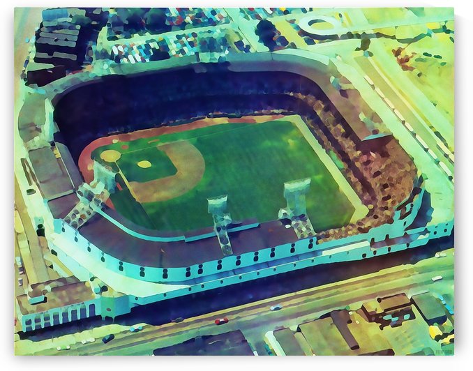 1968 Tiger Stadium Art_Vintage Baseball Stadium Art_Detroit Tigers Art by Row One Brand