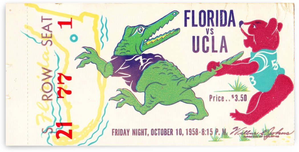 1958 UCLA Bruins vs. Florida Gators by Row One Brand