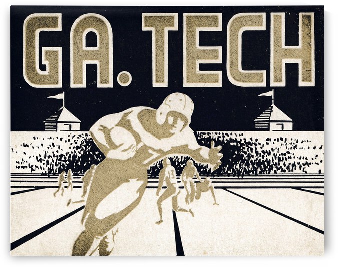 Vintage 1952 Georgia Tech Football Art by Row One Brand