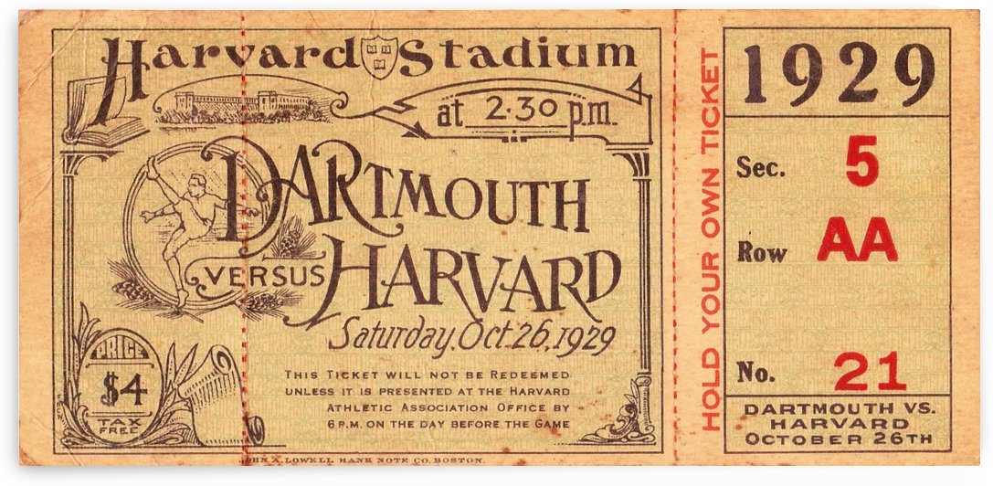 1929 Dartmouth vs. Harvard by Row One Brand