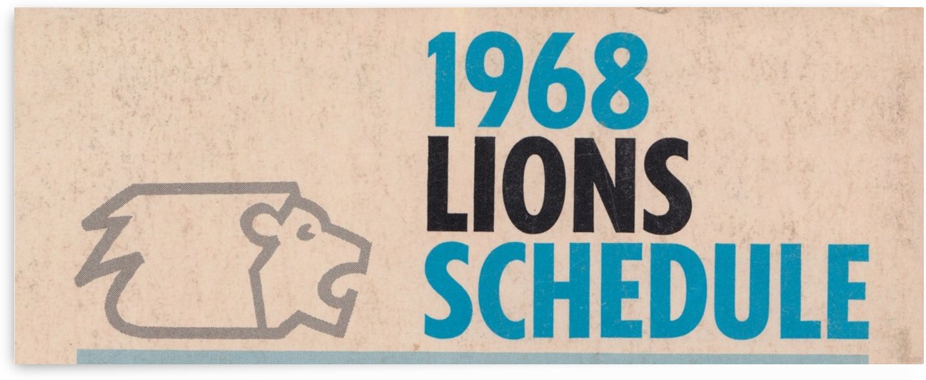Detroit Lions Schedule Art by Row One Brand