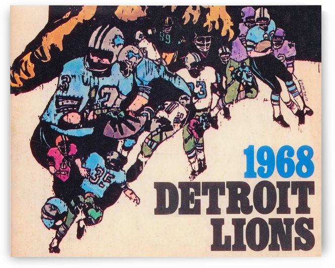 1968 Detroit Lions Artwork Reproduction Fine Art Print_Detroit Gift Ideas by Row One Brand