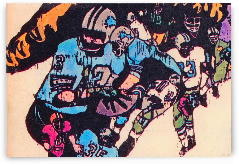 Detroit Lions Artwork Reproduction Fine Art Print_Detroit Sports Gift Idea_Colorful Sports Art (1) by Row One Brand