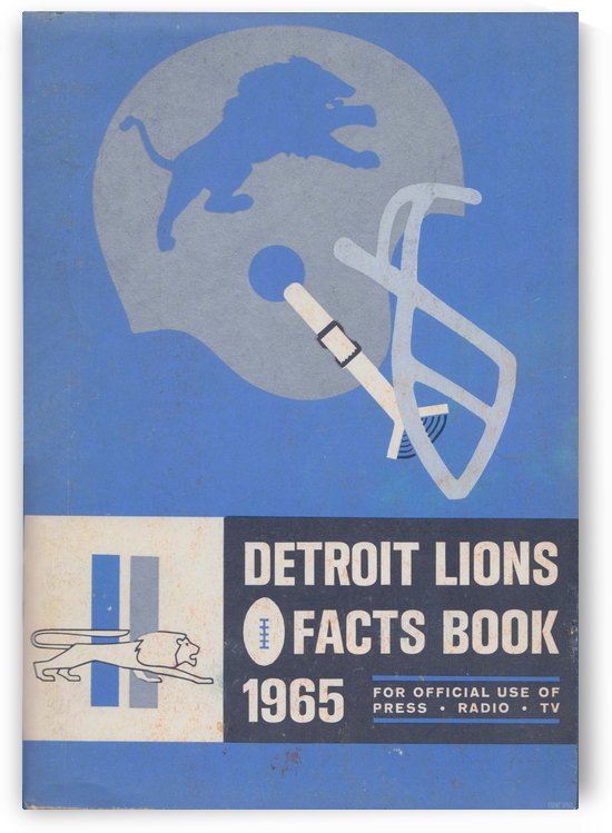 1965 Detroit Lions Fact Book_Vintage NFL Art Reproduction_Detroit Lions Wall Art Home Decor Print by Row One Brand