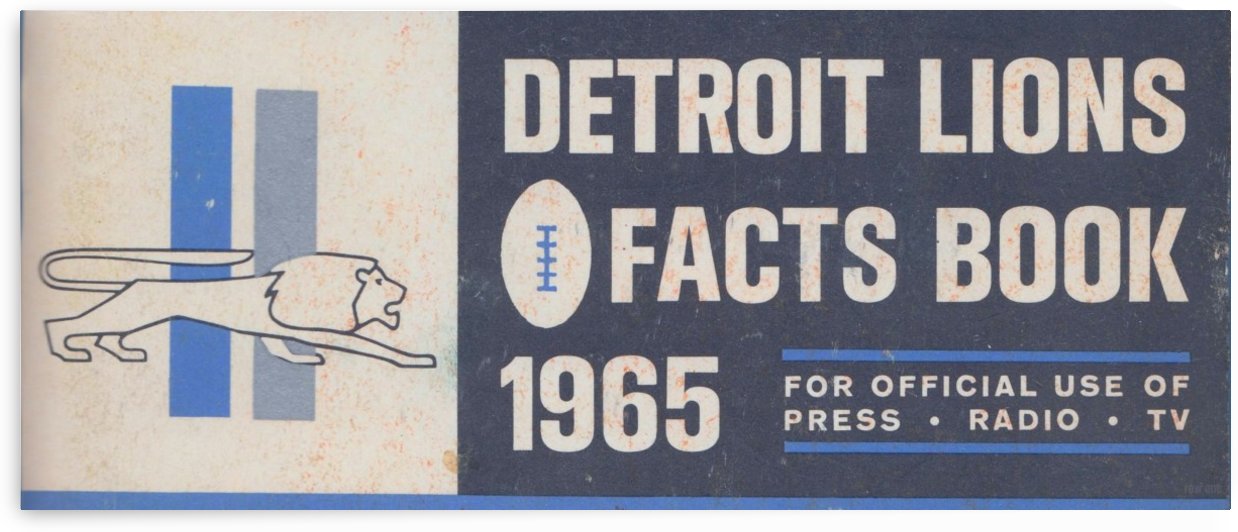 1965 Detroit Lions Facts Book Art Print by Row One Brand