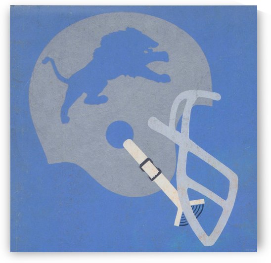 Vintage Detroit Lions Helmet Art (1965) Reproduction Fine Art Print (1) by Row One Brand
