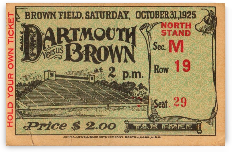 1925 Dartmouth vs. Brown by Row One Brand