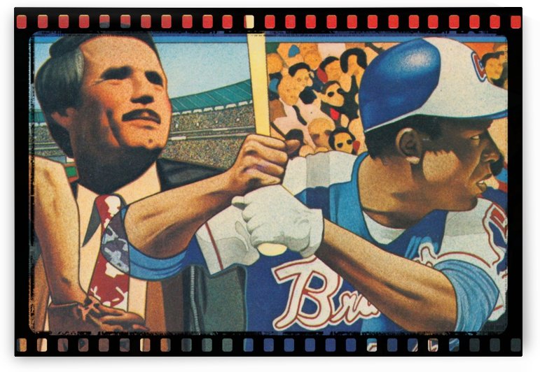 Ted Turner and Hank Aaron Film Reel Art by Row One Brand