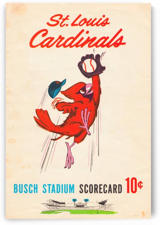 1963 St. Louis Cardinals Scorecard Wood Print by Row One Brand