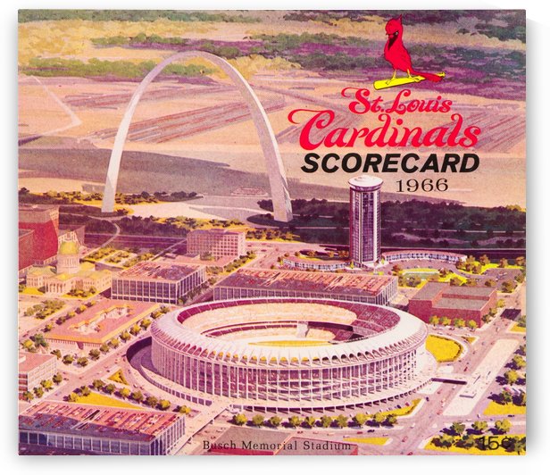 1966 St. Louis Cardinals Scorecard Art by Row One Brand