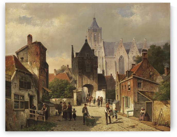 Nederlands Stadsgezicht by Willem Koekkoek