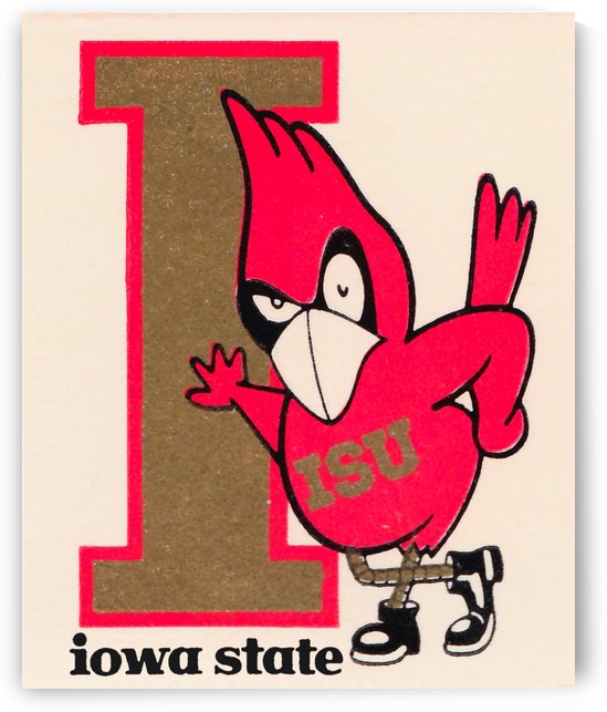 Vintage Iowa State Cartoon Art by Row One Brand