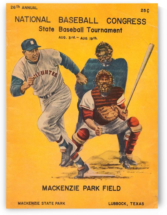 1957 National Baseball Congress State Baseball Tournament Mackenzie Park Field by Row One Brand
