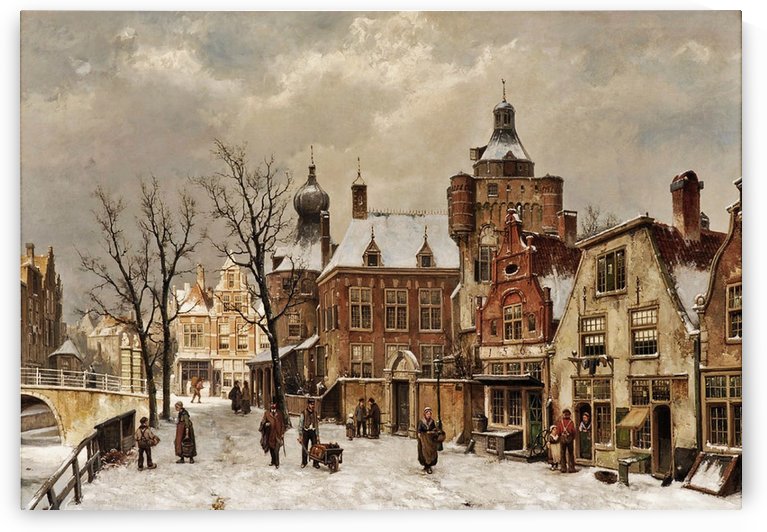 Hollandische Stadtansicht im Winter by Willem Koekkoek