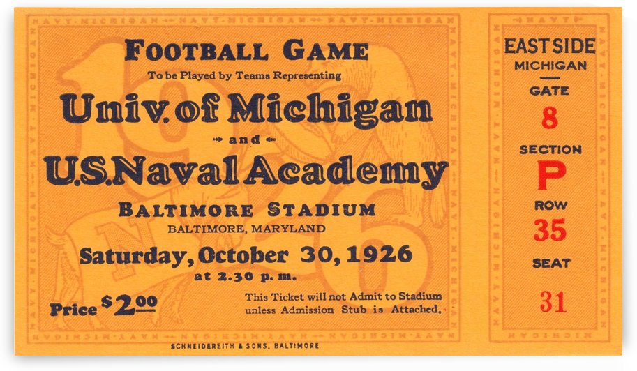 1926 Michigan vs. Navy by Row One Brand