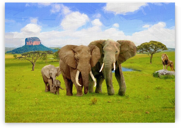 Landscapes and animals of Africa. Elephant. by Radiy Bohem