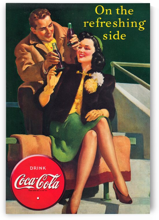 1940 Vintage Coke Advertisement Poster by Row One Brand