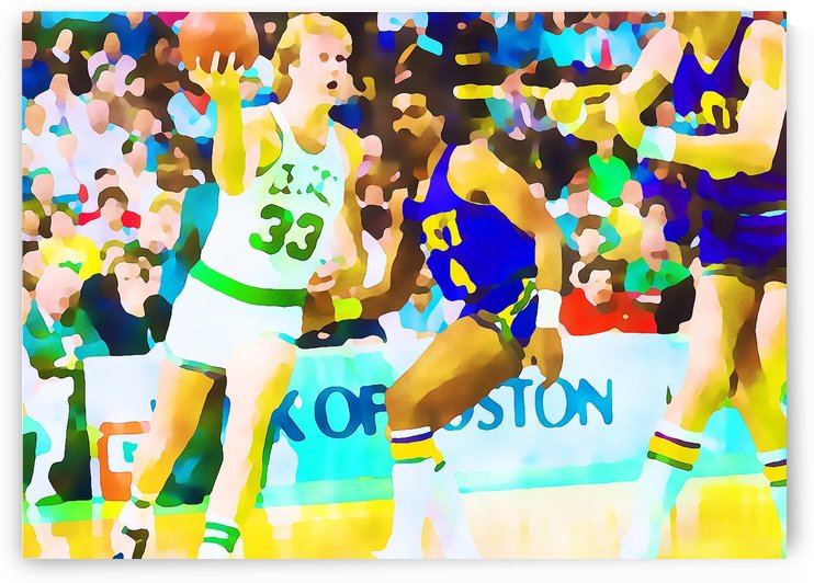 Larry Bird Digital Watercolor by Row One Brand