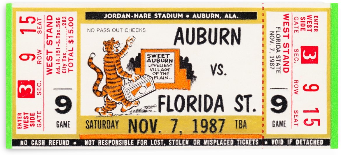 1987 Florida State vs. Auburn by Row One Brand