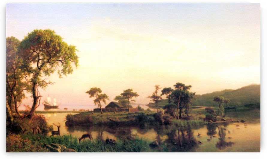 Gosnold on Cuttyhunk 1602 by Bierstadt