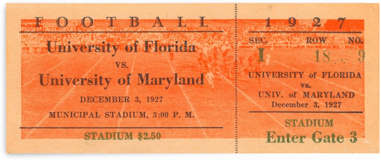 1927 Maryland Terrapins vs. Florida Gators by Row One Brand