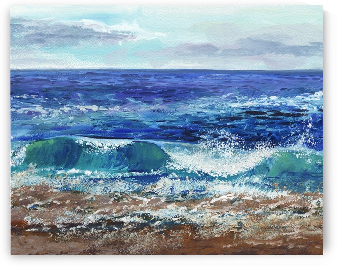 Seascape Dramatic Wave At The Ocean Shore by Irina Sztukowski