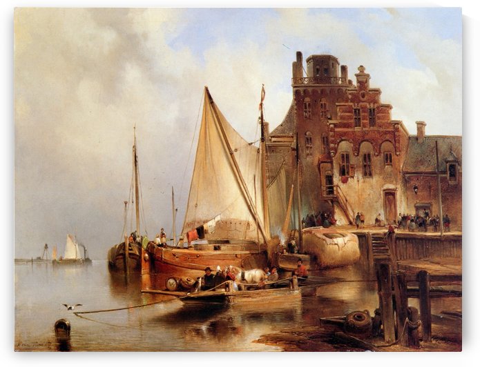 Hove van H - The ferry - Sun by Bartholomeus Johannes van Hove