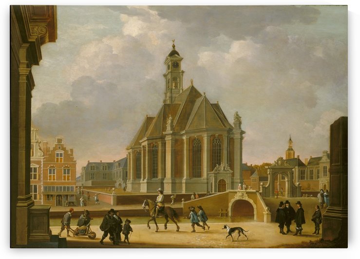 De Nieuwe Kerk aan het Spui gezien vanuit het oosten, 1650 by Bartholomeus Johannes van Hove