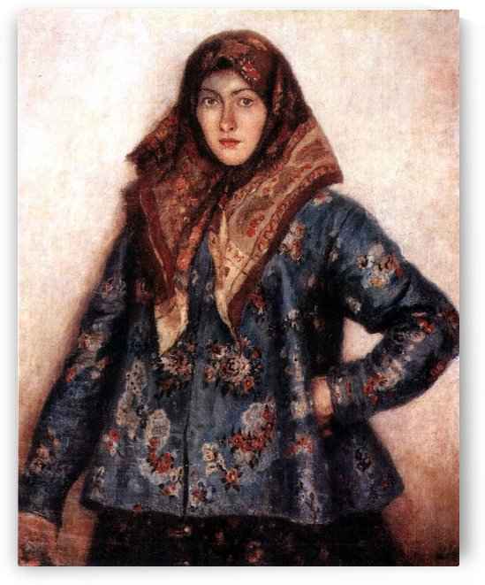 Portrait of L. T. Matorina. Cossack woman by Vasily Surikov
