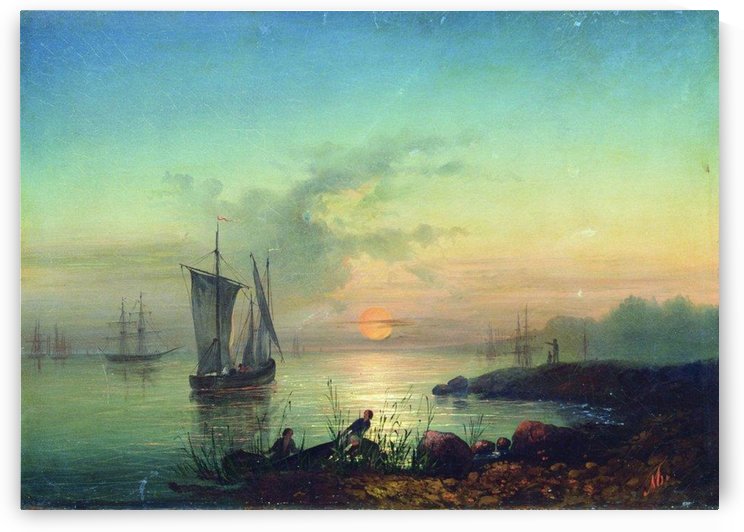 Sunset on the beach by Alexey Bogolyubov