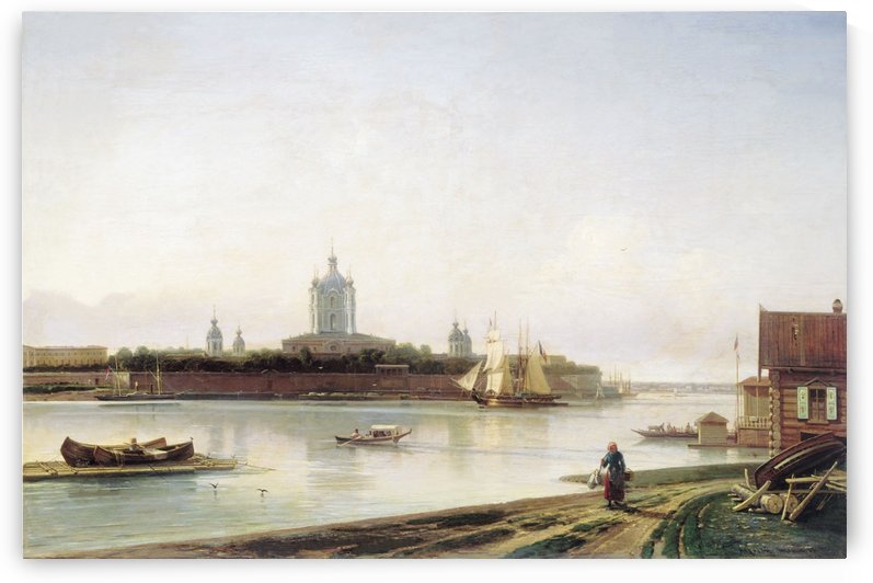 Smolny as seen from Bolshaya Okhta by Alexey Bogolyubov