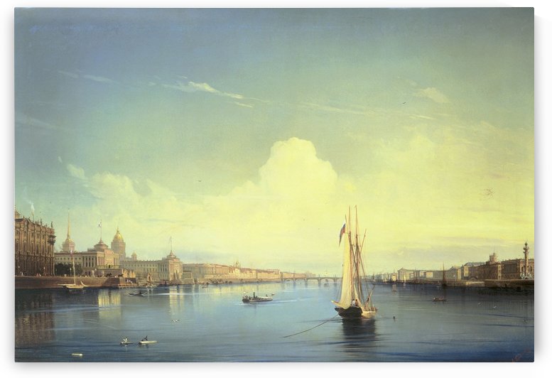 St Petersburg - At sunset - 1850 by Alexey Bogolyubov