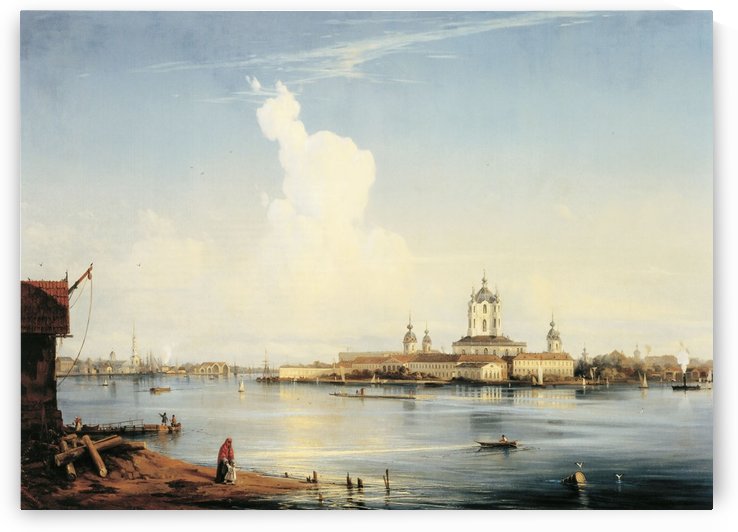 Smolny as seen from Bolshaya Okhta - 1852 by Alexey Bogolyubov
