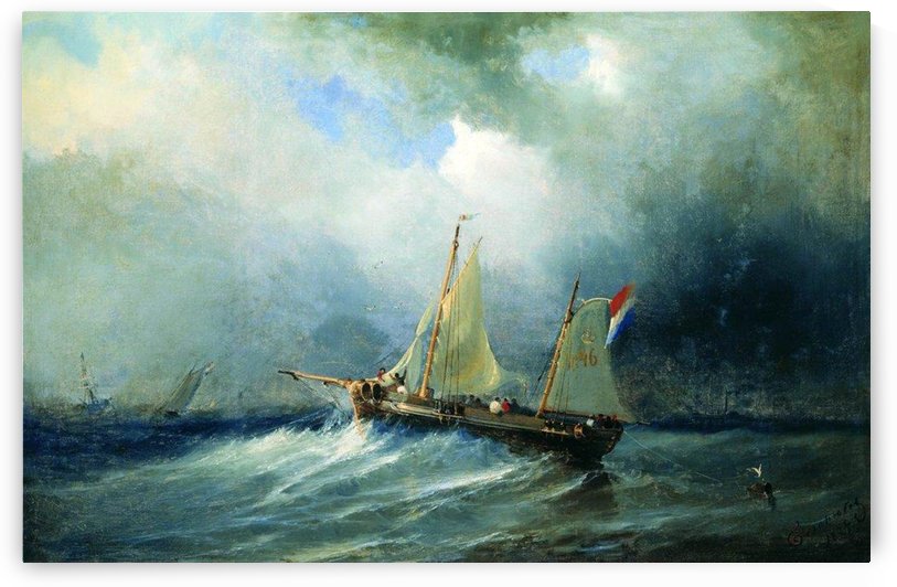 Sailboat in the sea by Alexey Bogolyubov