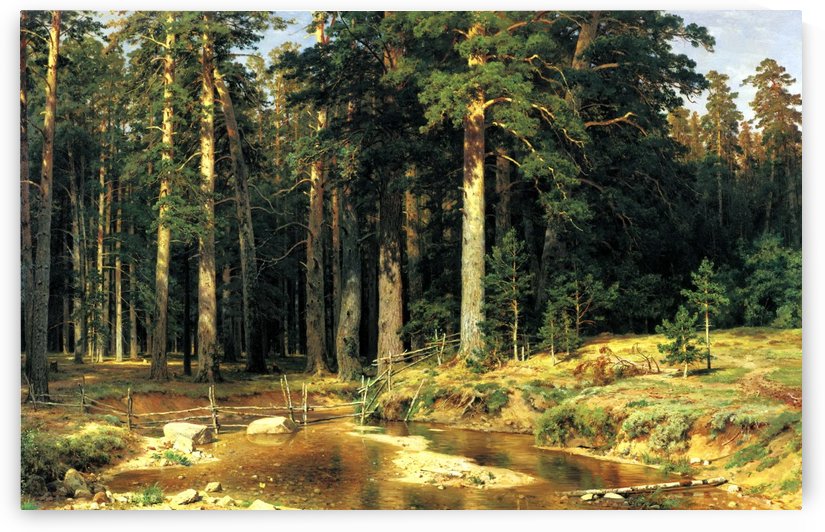 River along the forest by Ivan Shishkin