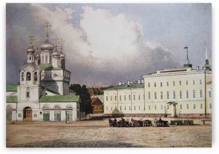Blagoveschensky Cathedral and Province Gymnasia on Blagoveschenskaya Square in Nyzhny Novgorod by Ivan Shishkin
