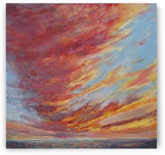 WALKING UNDER SUNSET SKY original skyscape painting by WALKING UNDER SUNSET SKY original skyscape painting