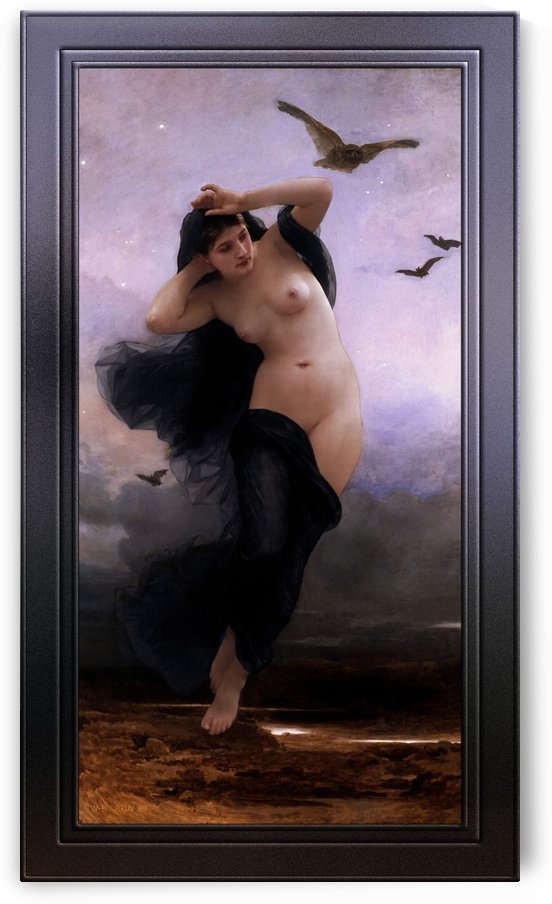La Nuit by William-Adolphe Bouguereau Old Masters Reproduction by xzendor7