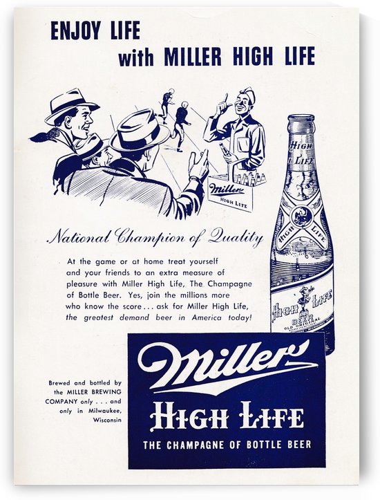 Vintage Miller Beer Advertisement Print by Row One Brand