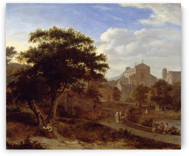 Two Churches and a Town Wall by Jan van der Heyden
