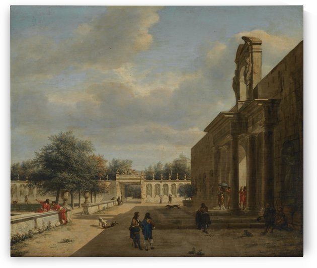 A Palatial Garden by Jan van der Heyden