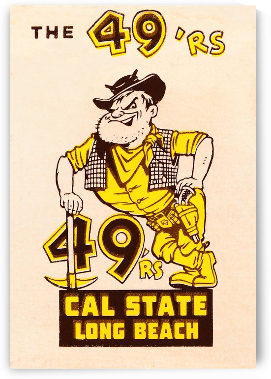 1965 Vintage Cal State Long Beach 49ers Art  by Row One Brand