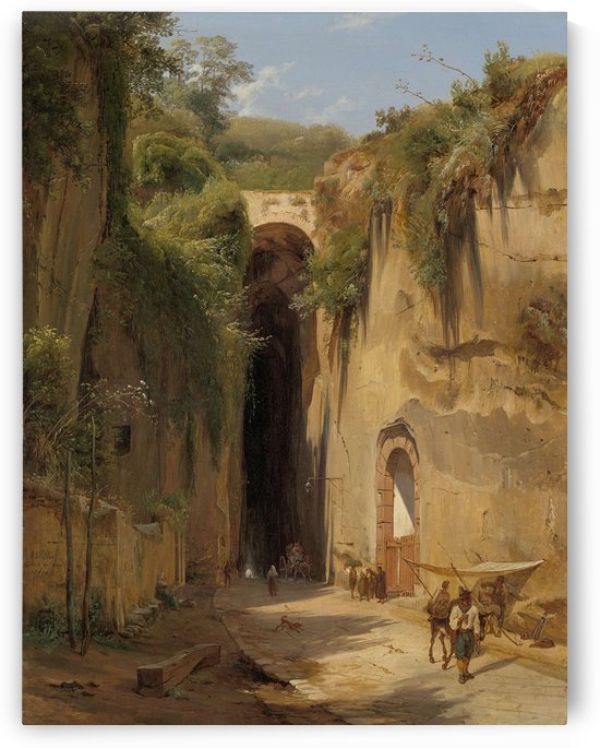 The Grotto of Posillipo at Naples by Antonie Sminck Pitloo
