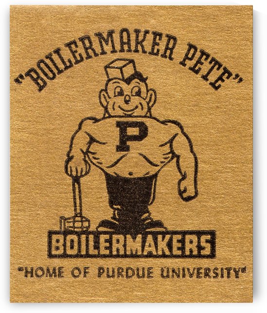 Vintage Purdue Boilermaker Pete Art by Row One Brand